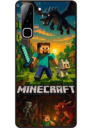 Силиконовый чехол бампер для infinix hot 70 (x6895) с картинкой майнкрафт minecraft