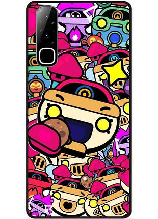 Силиконовый бампер чехол для infinix hot 70 (x6895) стикеры бравл перл brawl