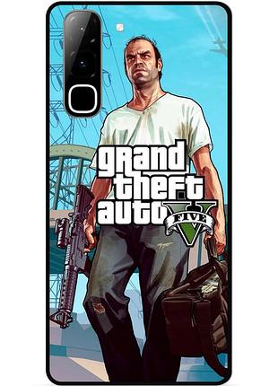 Силиконовый чехол бампер для infinix hot 70 (x6895) с рисунком гта gta