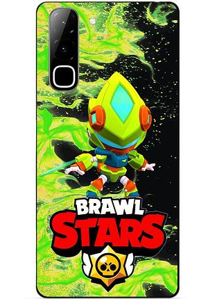Чехол силиконовый бампер для infinix hot 70 (x6895) с героем бравл леон меха brawl