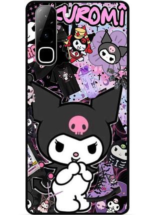 Силиконовый чехол бампер для infinix hot 70 (x6895) с рисунком kuromi куроми