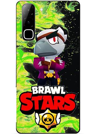 Чехол силиконовый бампер для infinix hot 70 (x6895) с героем бравл белый ворон brawl