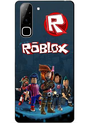 Силиконовый бампер чехол для infinix hot 70 (x6895) с рисунком roblox роблокс