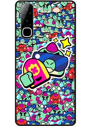 Силиконовый бампер чехол для infinix hot 70 (x6895) стикеры бравл базз brawl