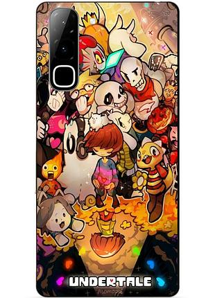 Силиконовый бампер чехол для infinix hot 70 (x6895) с рисунком андертейл undertale