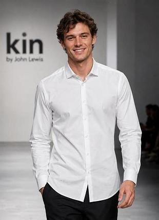 Мужская рубашка kin by john lewis белая размер m хлопок slim fit