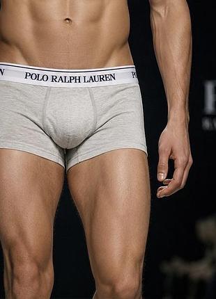 Мужские боксеры polo ralph lauren меланжевый серый s хлопок