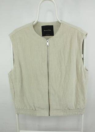 Стильна вельветова жилетка бомбер massimo dutti womens velvet bomber vest full zip natural