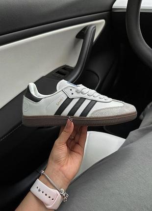 Мужские кроссовки adidas samba white black gum / smb+ 🔗