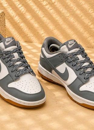 Кроссовки nike dunk low reflective grey gs fv0374-100