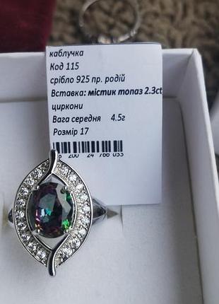 Серебряная кольца с топазом