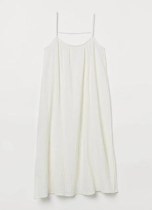 Платье муслин миди сарафан муслиновое белое h&amp;m