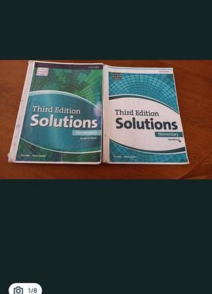 Б/у комплект з англійської мови solutions 3rd edition elementary oxford university press, підручник (student's book) робочого зошита (workbook).