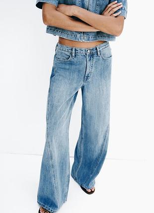 Джинсы z1975 wide leg со средней посадкой от zara