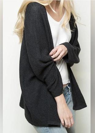 Brandy melville шерстяной кардиган оверсайз серый графит