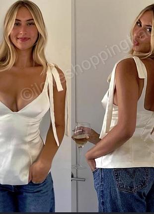 Розкішний скииновий топ від zara корсет