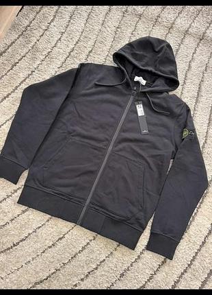 Зіп худі стать чоловіча бренд stone island колір чорний,розмір 40/l/48
