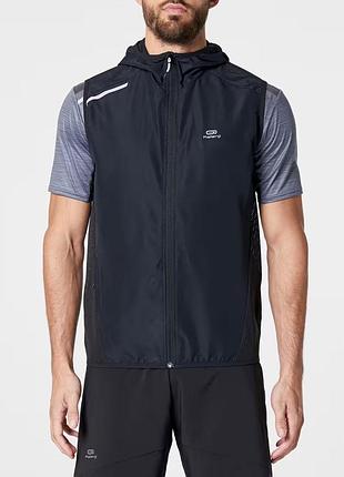 Мужской черный спортивный жилет для бега, спортивная куртка decathlon