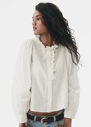 Блуза с рюшами из последних коллекций h&amp;m,p. m