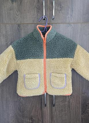 Осенняя унисекс куртка шерпа тедди zara 3-4 года, рост 104см