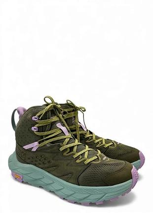 Трекінгові жіночі черевики hoka anacapa breeze mid у забарвленні dark olive .розмір:37 1/3.матеріал:шкіра