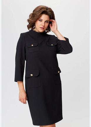 Чёрное повседневное платье-,туника прямого силуэта (shift dress) от бренда anna field.
