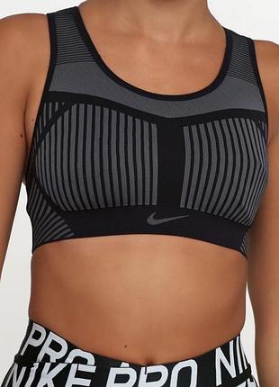 Сіро-чорний спортивний топ-бра nike fe/nom flyknit m