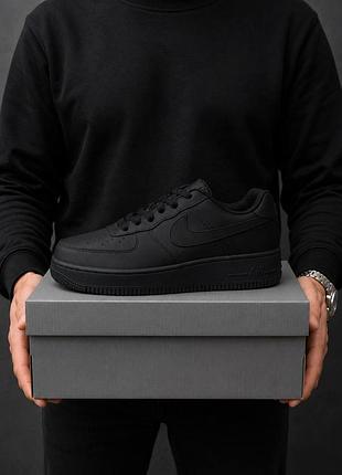 Кросівки nike air force 1 low чоловічі чорні (найк ейр форс)