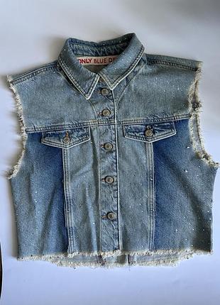 Джинсова жилетка only blue denim