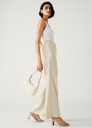 Жіночі широкі брюки штани штани палаццо в складі льон marks&spencer, р.14