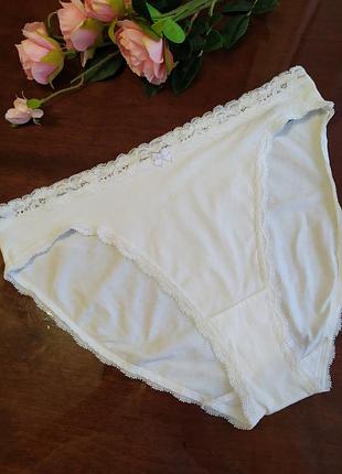 Белые коттоновые трусики m&amp;s, eur 42, xl