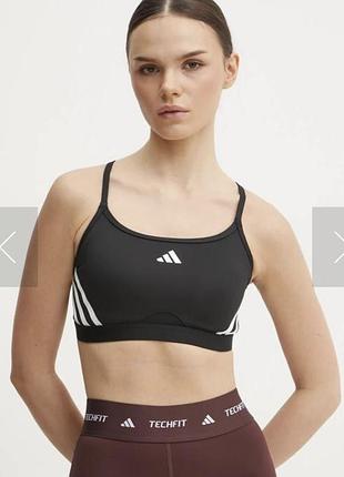 Тренувальний бюстгальтер adidas для жінок aeroreact training light-support 3-stripes - легка підтримка , розмір m