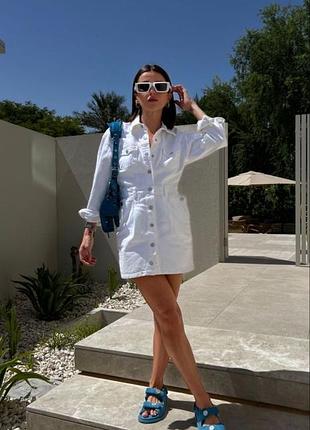 Біла джинсова сукня zara