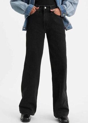 Жіночі чорні джинси ribcage wide leg