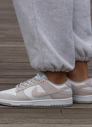 Кросівки nike sb dunk low white grey suede