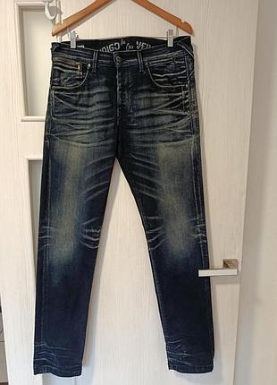 Джинсы jake &amp; jones, размер 31/34, с эффектом старения и потертостями, модель 2018 года, линия indigo inour veins