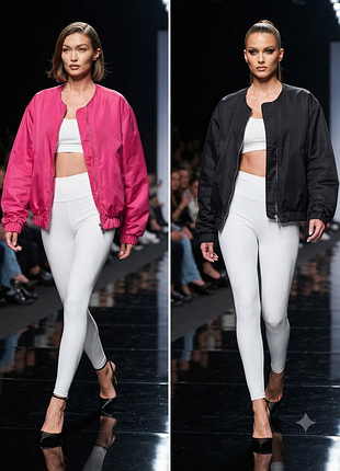 Атласний бомбер на дві сторони чорний/фуксія
s-m oversize h&m