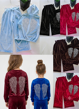 Костюм велюровый angel (9 цветов) 110-158 см