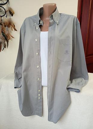 Рубашка хлопковая серая hugo boss m/l/xl размер