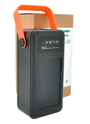 Портативный аккумулятор внешний повербанк power bank 100000 маг с солнечной панелью и фонариком