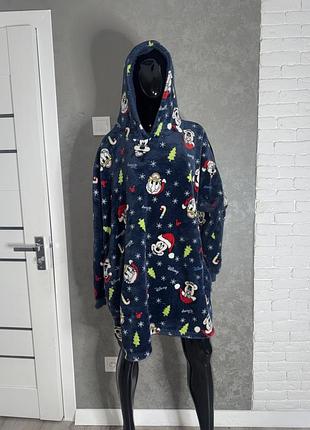 Плюшеве домашнє худі  з утепленим капюшоном  disney, one size