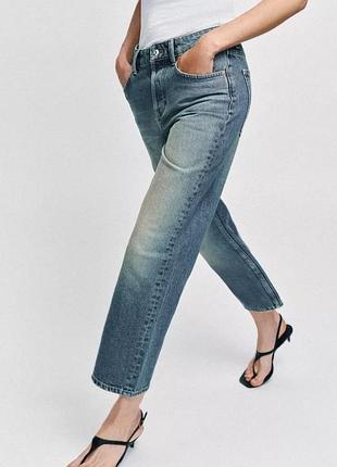Джинси z1975 slim cropped із середньою посадкою zara розмір 34