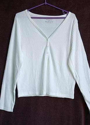 Лонглосливы женские в рубчик, белый и нежно розовый, l, xl, eur42-44,  46-48