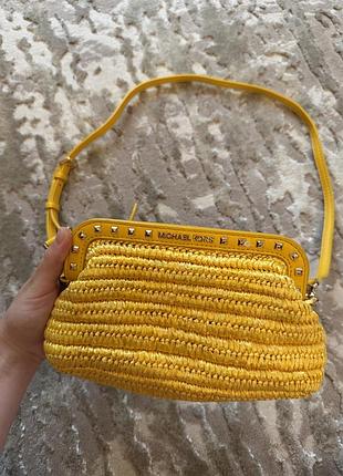 Жіноча плетена сумка через плече michael kors livia small cloud clutch клатч оригінал майкл корс