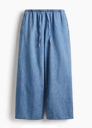 Женские широкие брюки из легкого денима h&amp;m.