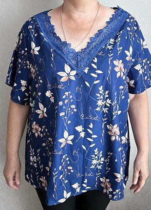 Легкая женская блуза shein с кружевом р.4xl