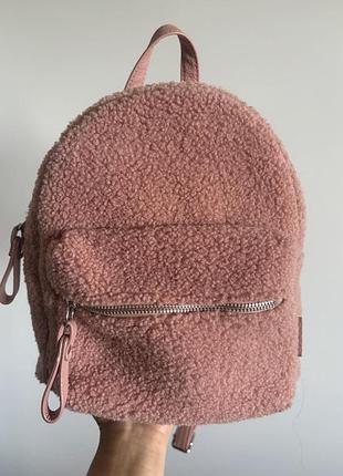 Рожевий плюшевий рюкзак pull&bear
