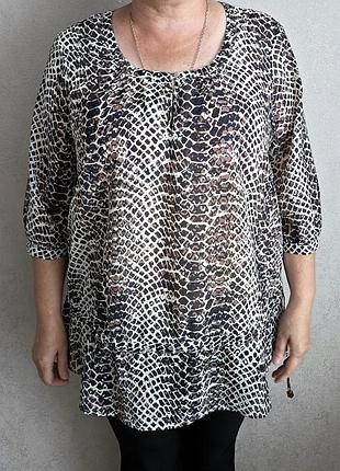 Стильная блуза/туника с змеиным принтом city jungle tchibo р.xl-xxl