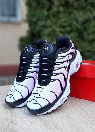 Кроссовки nike air max plus tn белые с черным и розовым распродаж sale