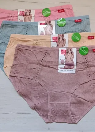 Big size жіночі бавовняні труси uokin (великі розміри) 2xl (36-37 см) (набір 4 шт.)